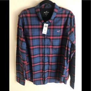 stretch poplin slim fit shirt hollister